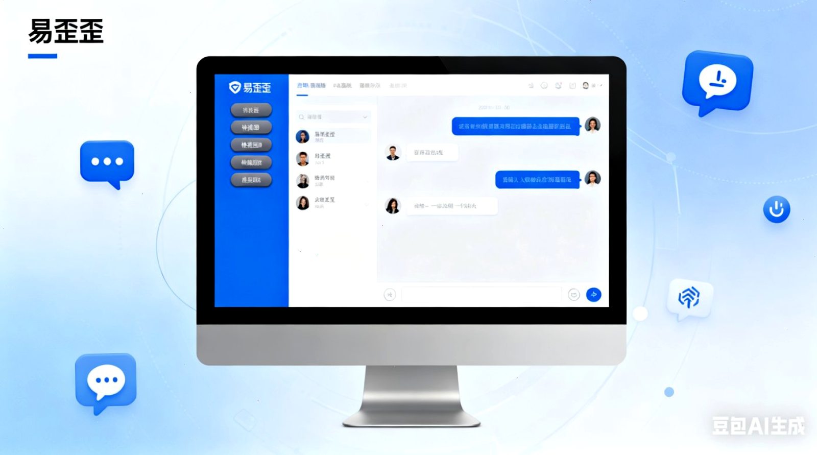 易歪歪 APP 数据与回复界面示意
